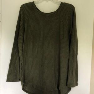 American Eagle Green Waffle Shirt